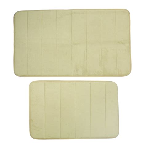 Unique Bargains 2 Pcs Memory Foam Bathroom Mat Non Slip Soft Bath Mats ...