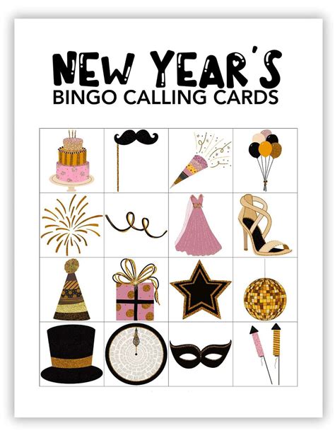 Printable New Years Bingo Template Free - Free download and print for you.
