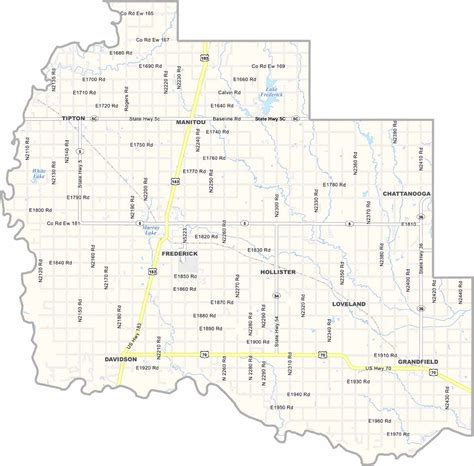 Tillman County Map, Oklahoma - US County Maps