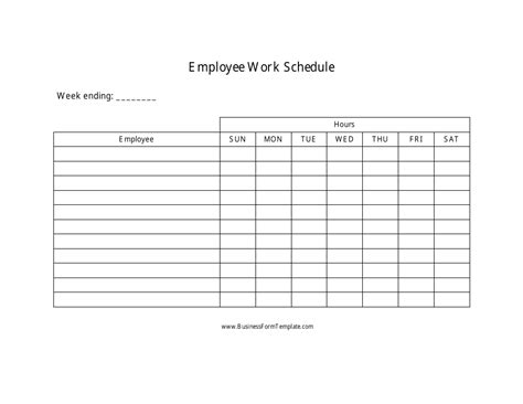 Free Printable Weekly Work Schedule 的图像结果