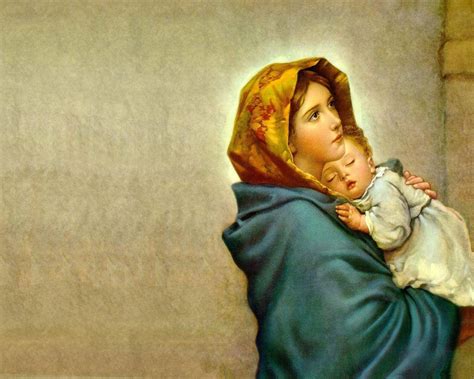 Download The Virgin Mary Baby Jesus Asleep Wallpaper | Wallpapers.com