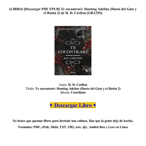 [Descargar PDF EPUB] Libro Te encontraré Hunting Adeline (Dueto del ...