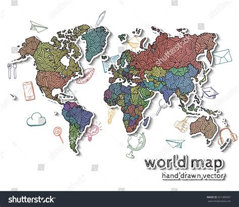 Realistic World Map Drawing 的图像结果