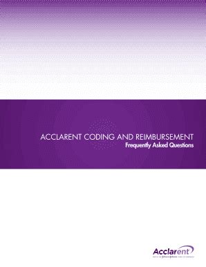 Fillable Online ACCLARENT CODING AND REIMBURSEMENT Fax Email Print ...