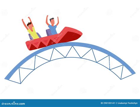 Roller Coaster Happy People. Rollercoaster Stock Illustration ...