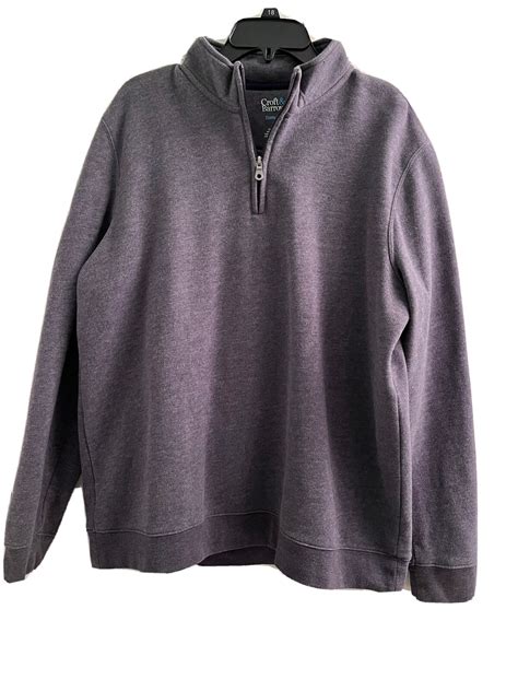 Croft & Barrow Men's Extra Soft 1/4 Zip Sweatshirt Gray Size L Collared RN 73277 | eBay