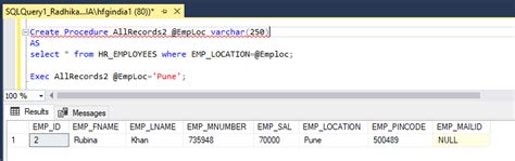 How to Use Stored Procedure SQL 的图像结果