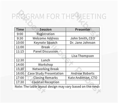 Meeting Program 的图像结果