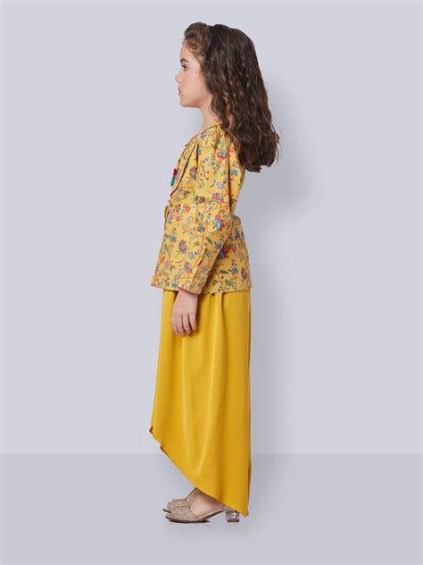 Buy Girls Floral Print Jumpsuit Jacket with Belt | Peppermint