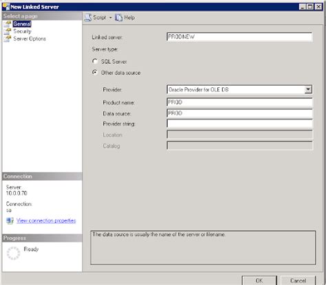 Image result for Linked Server Configuration SQL Server Oracle