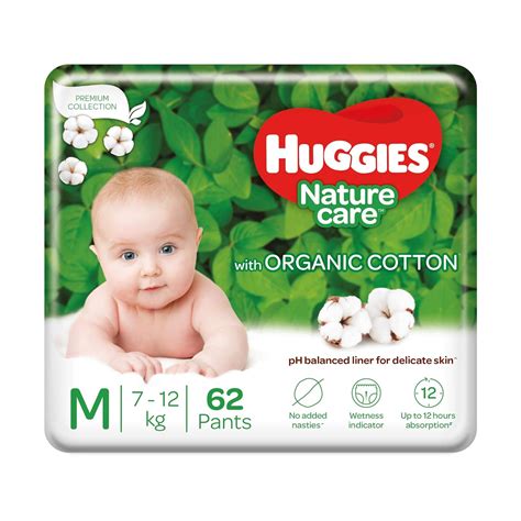 Buy Huggies Nature Care Pants, Medium (M) Size Baby Diaper Pants, 62 ...