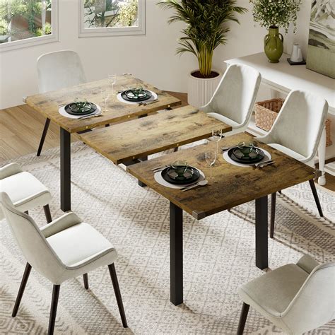Snapklik.com : 63" Extendable Dining Table, Modern Farmhouse Dining ...