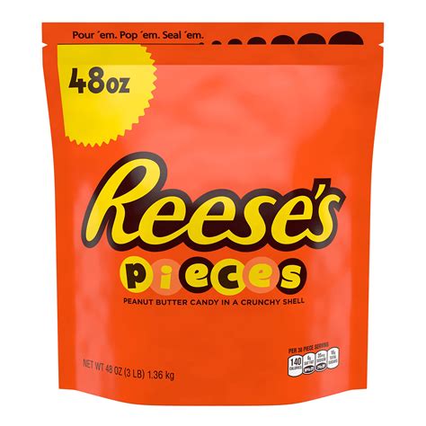 Amazon.com: REESE'S PIECES Peanut Butter in a Crunchy Shell, Candy Bulk ...