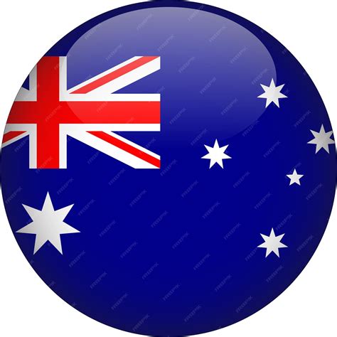 Premium Vector | Australia 3D Rounded Flag Button