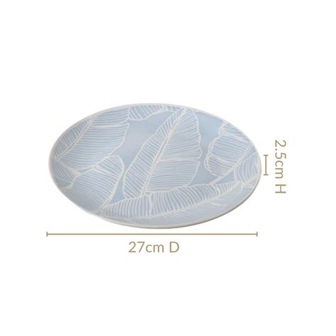 Tropica Baby Blue Printed Ceramic Dinner Plate Set Of 4 10 Inch Online ...