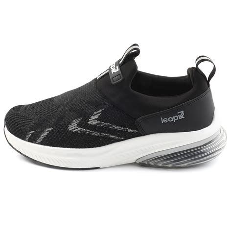 Buy Leap7x Black Non Lacing Sports Shoes For Men BRISK-24