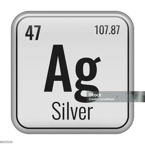 Silver Symbol Chemical Element Of The Periodic Table Vector ...