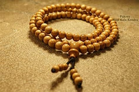 FUKREY Orignal Sandalwood Meditation Mala, White Sandalwood 108+1 Beads ...