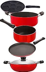 Buy Nirlon Non-Stick 2 Layer Coated Aluminium Non-Toxic Healthy 5 Piece ...