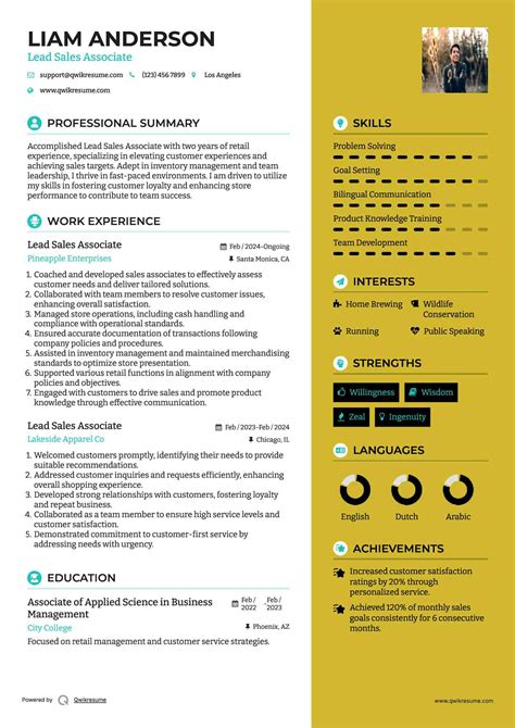 10+ Lead Sales Associate Resume Samples & Templates for 2025