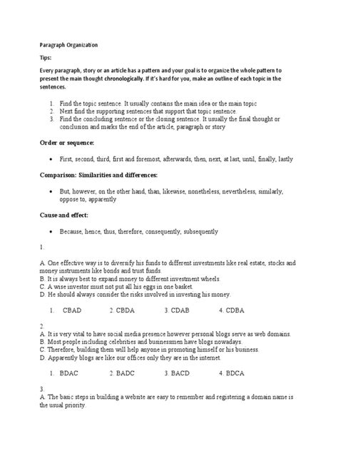 Image result for Paragraph Organization Example