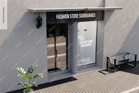 Premium PSD | Fashion store facade mockup, perspective