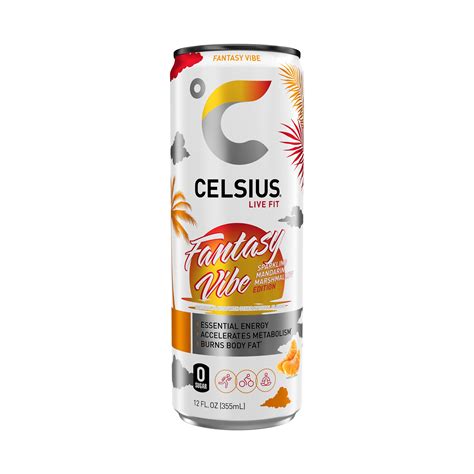 CELSIUS Essential Energy Drink, 12 Fl Oz, Sparkling Fantasy Vibe, Sugar ...