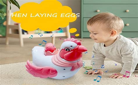 Buy FunBlast Hen Laying Eggs Toy for Kids - 360 Degree Rotation B/O ...