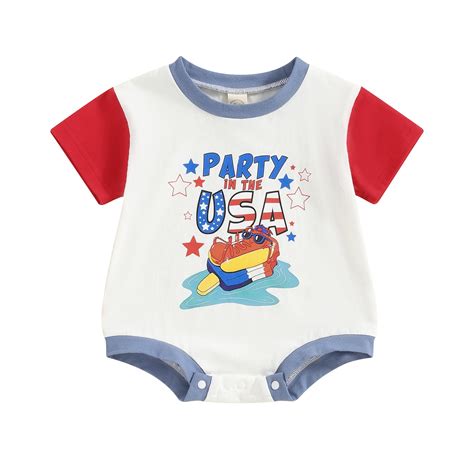 Okbabeha Baby Boy Girl 4th of July Outfit Stars and Stripes Short ...