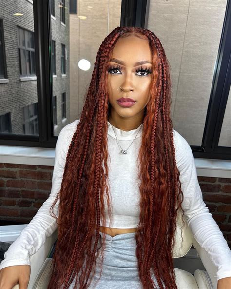 Knotless boho braids color ginger /350 Ofc I’m accepting bookings in ...