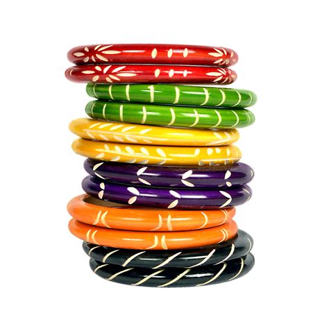 Traditional Handmade Wooden Bangle set(SKU284) – Swara Creation