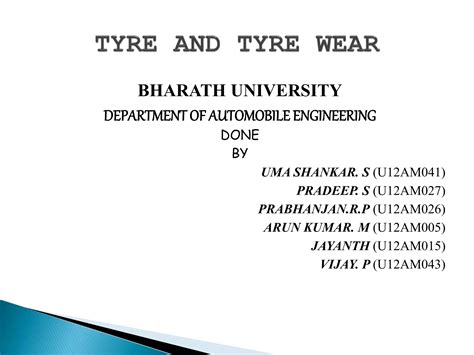 characteristics of tyres | PPTX