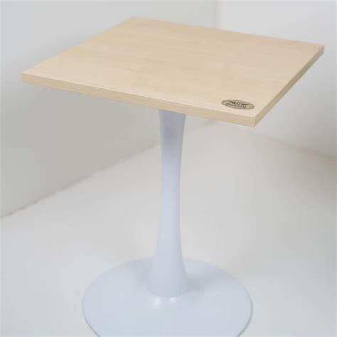 Buy White Pole Table Base Beige Top For Cafe – Gharnish
