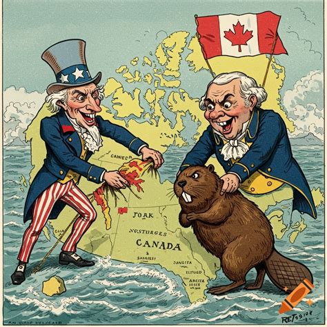 Political cartoon depicting US and Great Britain forces impacting ...