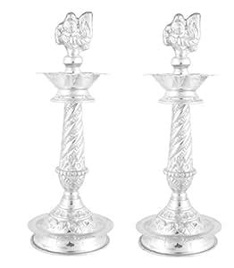 Buy Annapurna Krishna Jewellers AKJ 92.5 Sterling Silver Peacock Diya ...