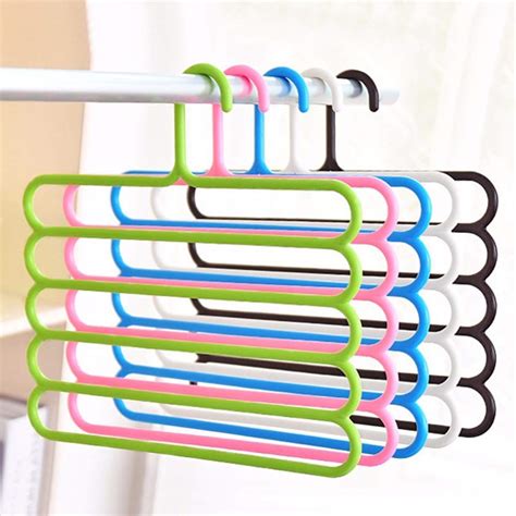 Primelife 5 Layer Pants Clothes Hanger Wardrobe Storage Organizer Rack ...