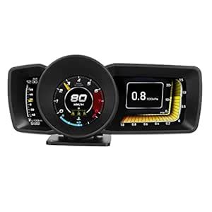 SIK OBD+GPS Smart Gauge, Car HUD Head Up Display 3 LCD Screen Overspeed ...