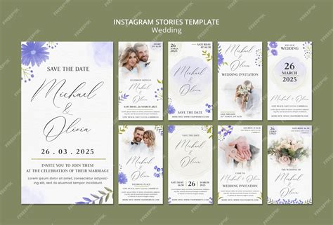 Premium PSD | Watercolor wedding design instagram template