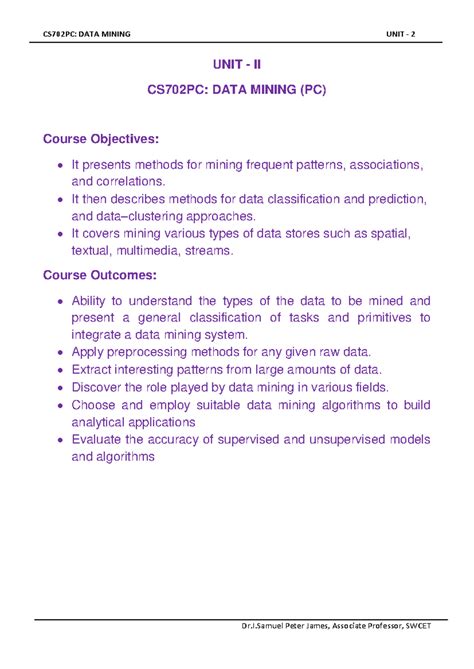 CS702PC: DATA MINING UNIT 2 - Association Rule Mining Notes - Studocu