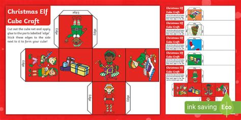Elves Box Cube Craft Exercise | Gift Box | Twinkl - Twinkl