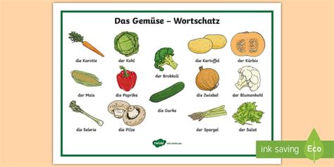 Vegetable Word Mat German (teacher made) - Twinkl