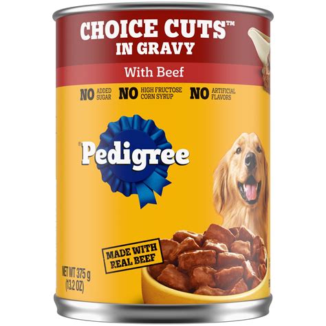 PEDIGREE CHOICE CUTS Moist Soft Wet Dog Food with Beef, 13.2 oz. Can ...