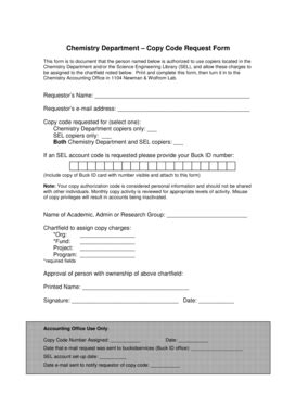 Fillable Online chemistry osu Copy Code Request form - Chemistry ...