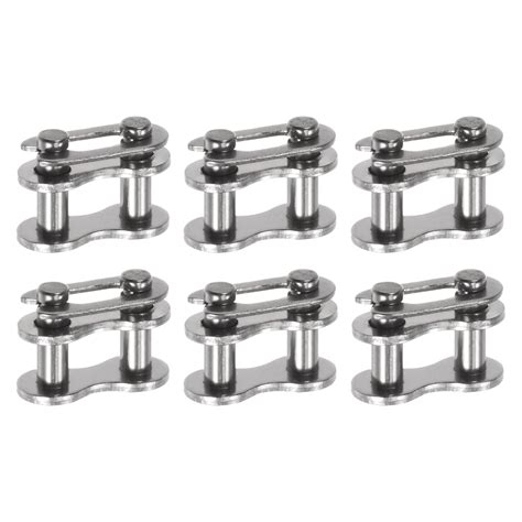 uxcell 6Pcs #25 Chain Master Connector Link Roller 1/4" Pitch Stainless ...