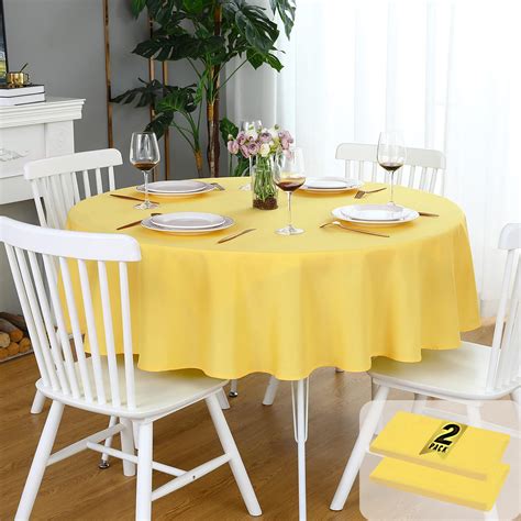 Elegant Round Yellow Table Cover for Modern Interiors