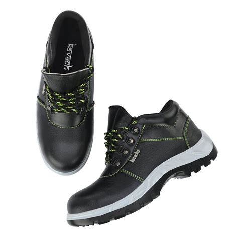 Kavacha Pure Leather Steel Toe Safety Shoe, S131 (Black) – SGKM & SONS