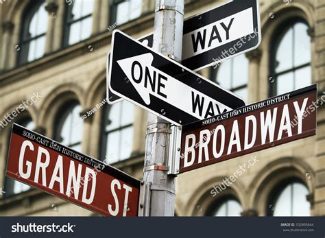 Road Signs In Manhattan, New York City, Usa. Stock Photo 102895844 ...