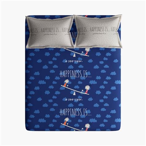 Buy PORTICO Happiness Is Blue Printed Cotton King Double Bedsheet Set ...
