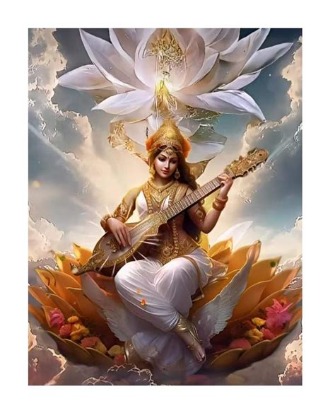 Samriddhi Vinyl Gloss Laminated Maa Saraswati Poster for Home and Bed ...