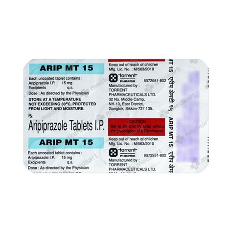 ARIP MT 15MG TABLET 10'S, Price, Composition & Generic Alternatives ...
